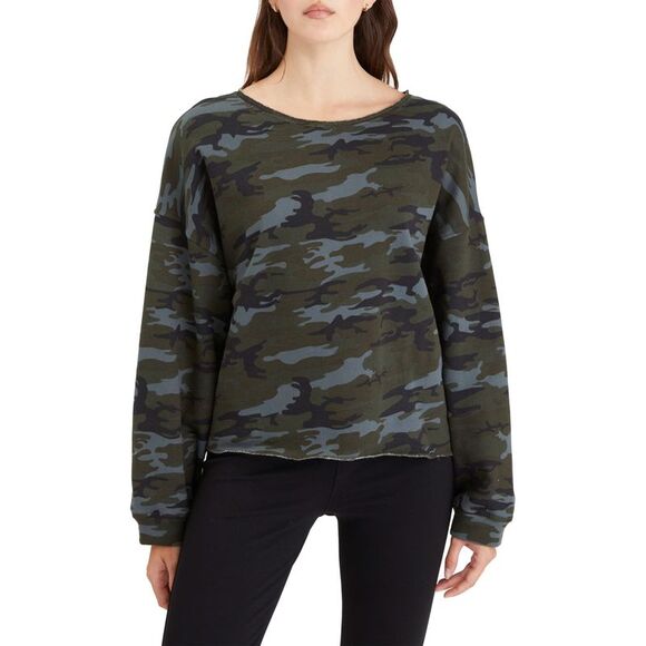 Sanctuary Perfect Cotton Sweatshirt In Earth Camo L/XL - Picture 1 of 3